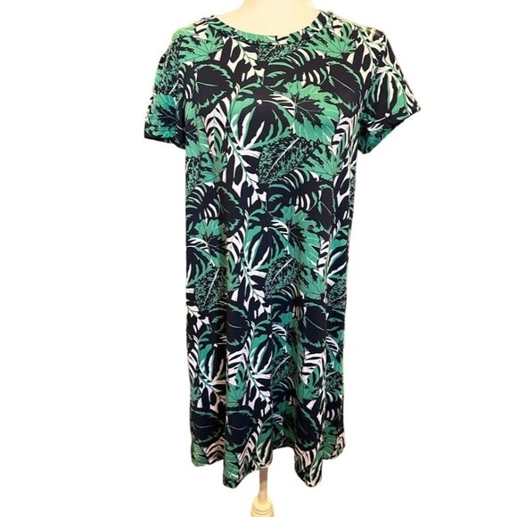 Mary Square Womens Tropical Leaf Print Dress XS Polyester/Rayon/Spandex - Picture 3 of 7